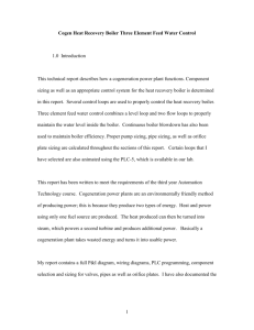 Cogen Heat Recovery Boiler Sizing and Control