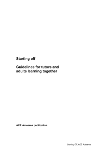 Starting Off - Guidelines for Tutors and Adults