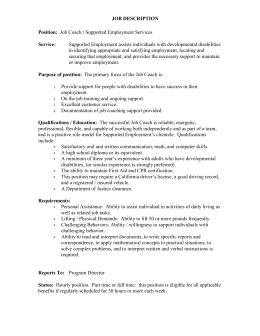 ADA ESSENTIAL FUNCTION ANALYSIS WORKSHEET