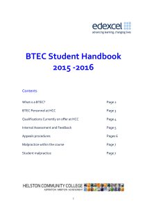What is BTEC - Helston Community College