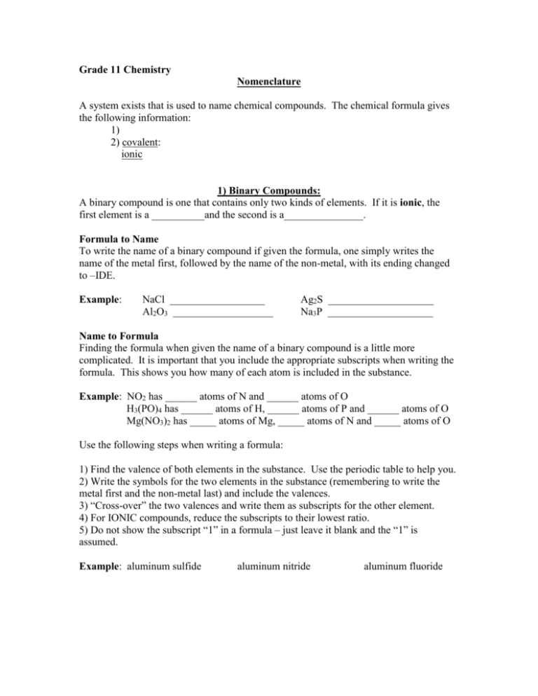 Nomenclature Note