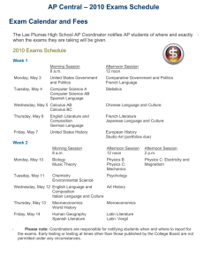 AP Central – 2009 Exams Schedule