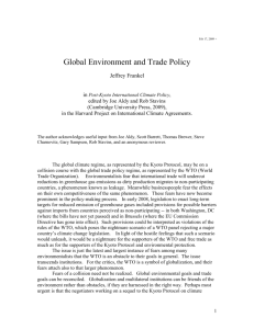 Global Environment and Trade Policy