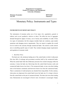 Monetary Policy-Instruments