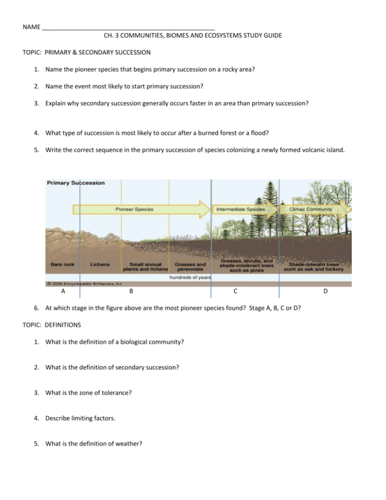 Ch 3 Study Guide Ch 3 Study Guide
