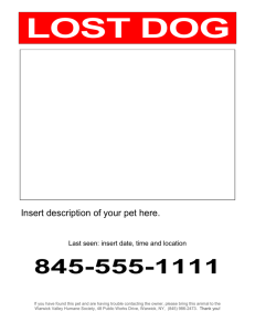 lost dog flyer - Warwick Valley Humane Society