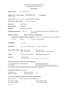 MGMNT 787 Business Policy and Strategy