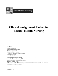 Clinical Assignment Packet - Denver School of Nursing