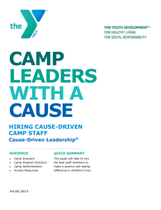 Hiring Cause Driven Camp Counselors