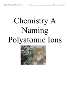 Chem A Naming Polyatomic Ions Name: Hour: ______ Page 1