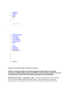 Nuance Unveils Dragon Dictate for Mac 3