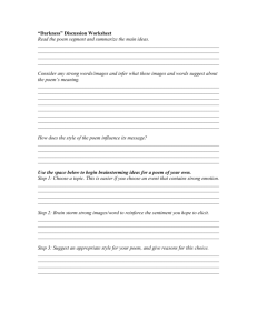 “Darkness” Discussion Worksheet