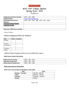 MAC 11105 College Algebra