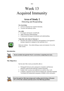 Week 13 - Acquired Immunity - NSW and VIC Biology for Year
