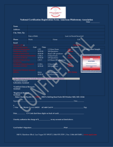BAHTC Registration Form - American Phlebotomy Association