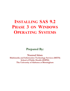 Installing SAS version 9 - UAB School of Public Health