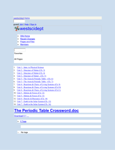 westscidept - The Periodic Table Crossword
