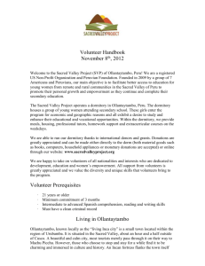 Volunteer Handbook - Sacred Valley Project