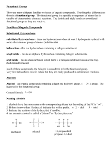 Organic Chemistry - Unit 2 - Functional Groups