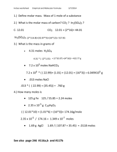 Inclass worksheet Empirical and Molecular Formulas 3/7/2014 1