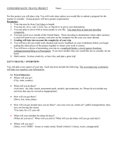 CONSUMER MATH TRAVEL PROJECT