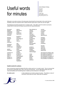 useful words for minutes - Joanna Gutmann Training