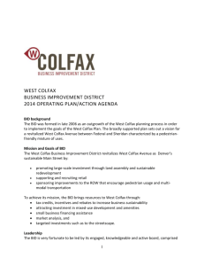 WEST COLFAX BUSINESS IMPROVEMENT DISTRICT 2014
