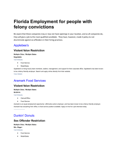 Florida Employment for people with felony convictions
