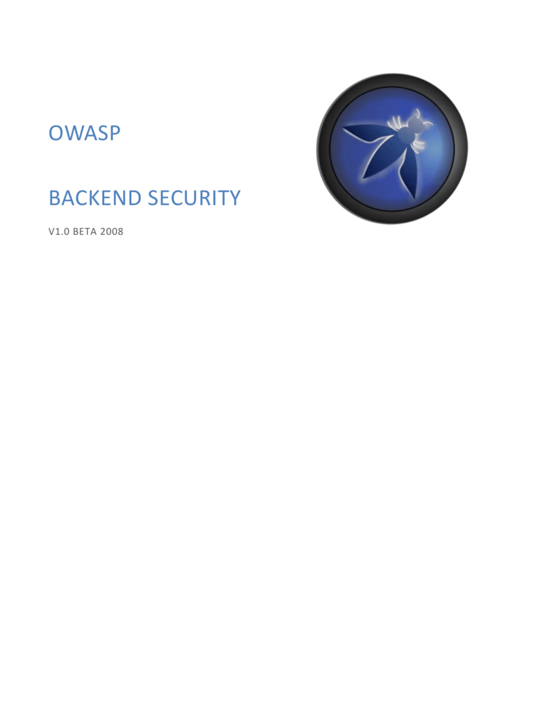 Owasp Backend Security Project Hardening
