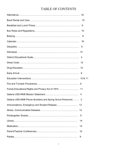 TABLE OF CONTENTS - Galena Unified Schools 499