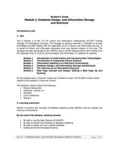 Module 4 Database Design, and Information Storage and Retrieval
