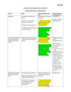 1011-020 General Education Alignment Recommendations SCNS