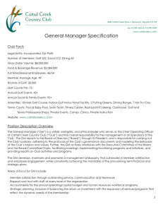 General Manager Specification Club Facts Legal Entity
