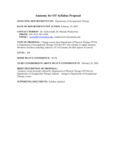 Anatomy for OT Syllabus Proposal