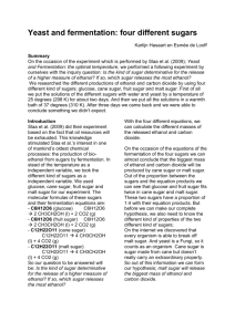 Yeast and fermentation: four different sugars