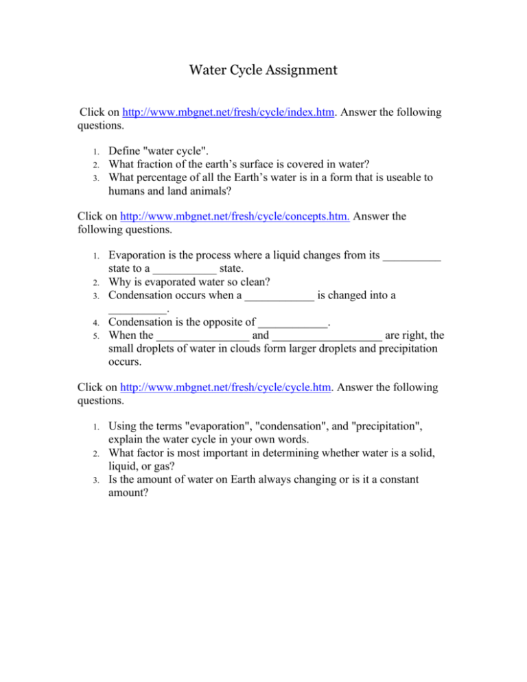 water quality assignment answers