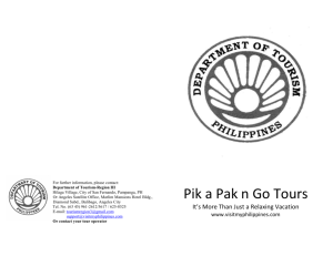 Pik a Pak n Go Tours - Department of Tourism