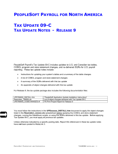 9.00 - PeopleSoft Payroll Tax Update 09-C