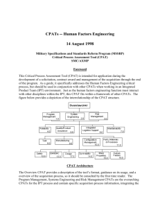 CPATs -- Human Factors Engineering 14 August 1998