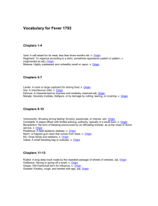 Vocabulary for Fever 1793