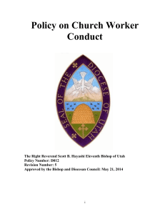 Policy On Church Worker Conduct