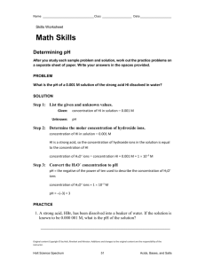 Math Skills - Determing pH