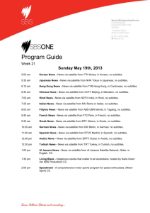 Program Guide Week 21 Sunday May 19th, 2013 5:00 am Korean