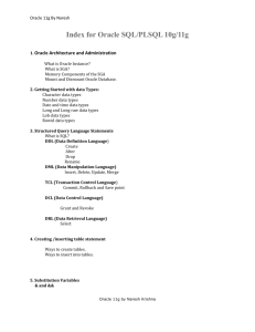 Index for Oracle SQL/PLSQL 10g/11g