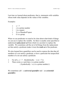 on Predicates and Quantifiers