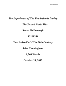 Sarah McDonough The Experiences of The Two Irelands During