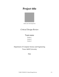 Critical Design Review Template