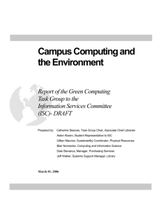 Green Computing Task Group - ISC