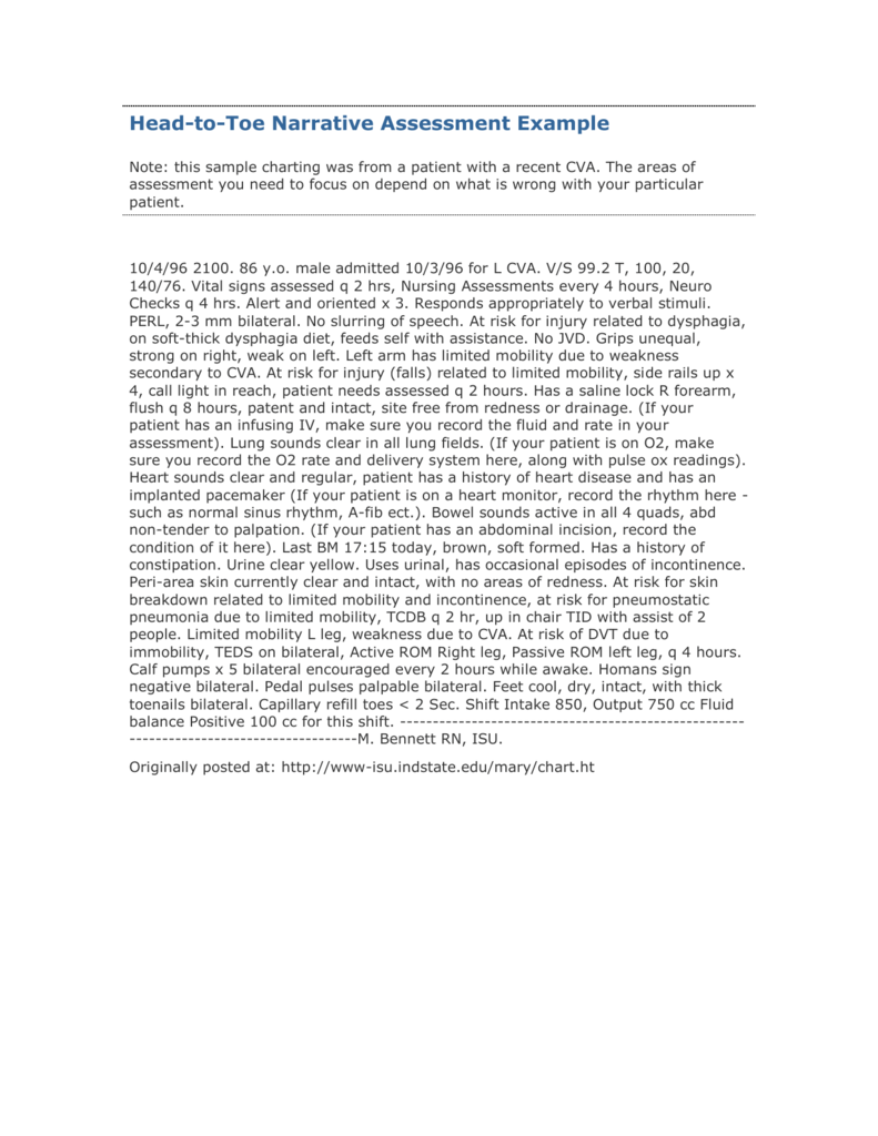 Sample Nursing Charting Narrative | Classles Democracy