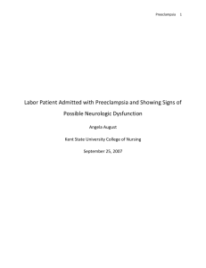 Labor Patient Admitted with Preeclampsia and Showing Signs of